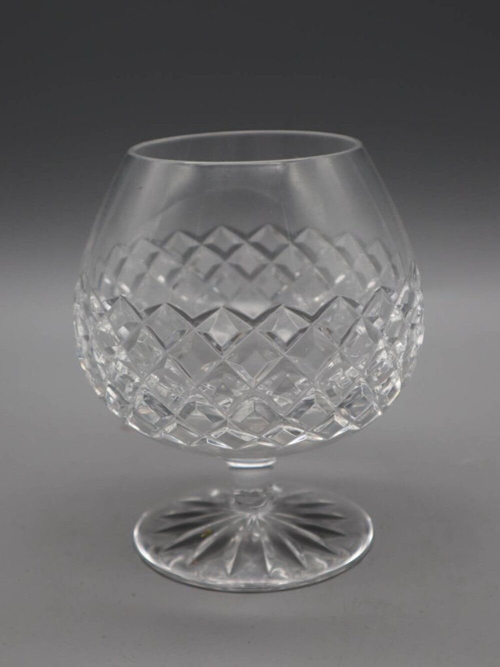 Vtg Atlantis Montalegre Cut Crystal Brandy Snifter Glass Diamond Pattern Signed